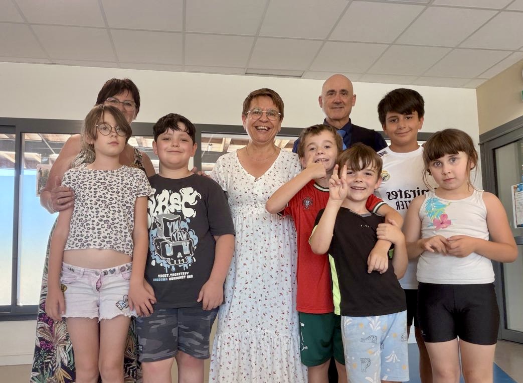 les enfants du CLAS et leurs accompagnateurs, site de Canet d'Aude