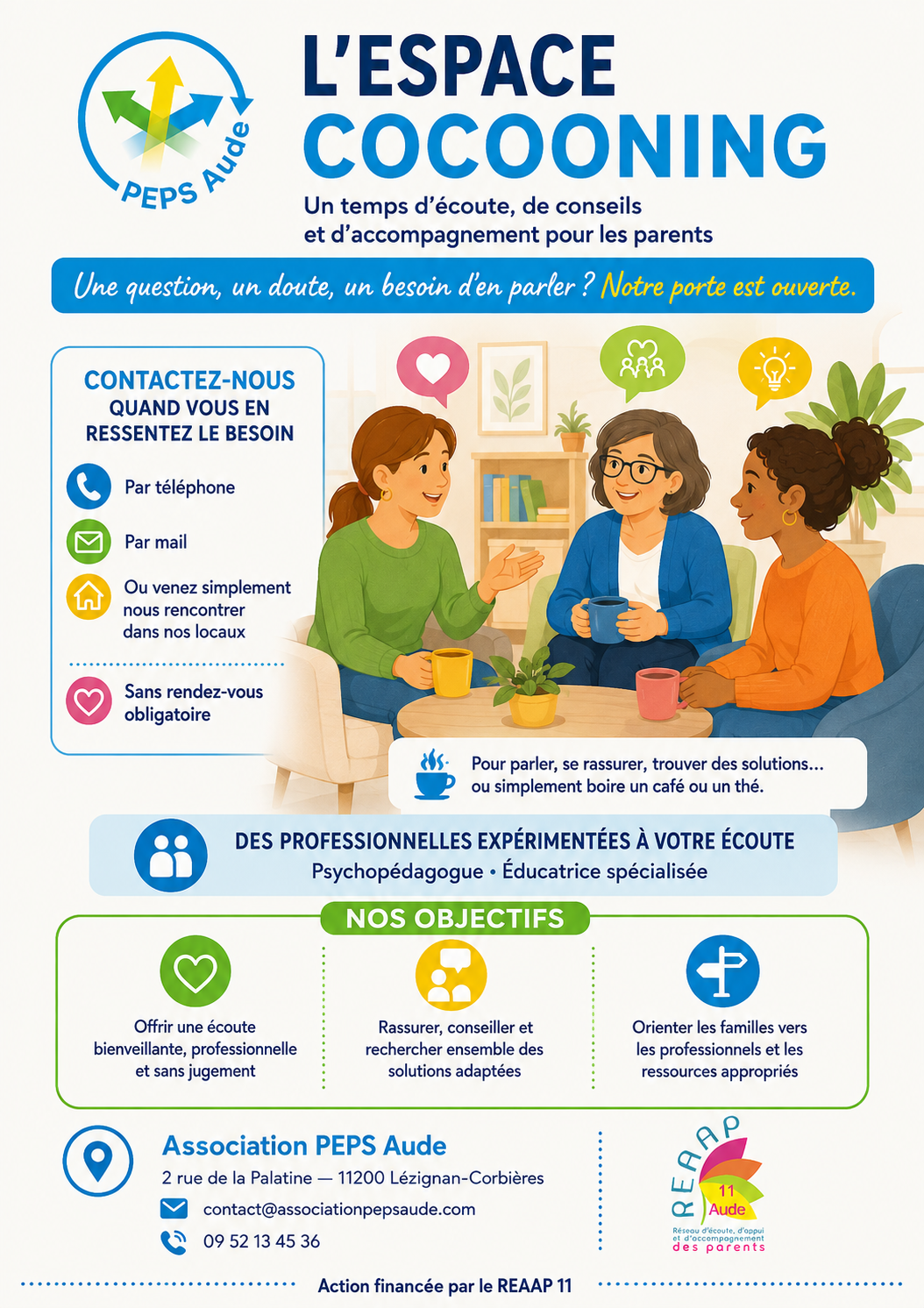 L'Espace cocooning — un temps d'écoute, de conseils et d'accompagnement pour les parents